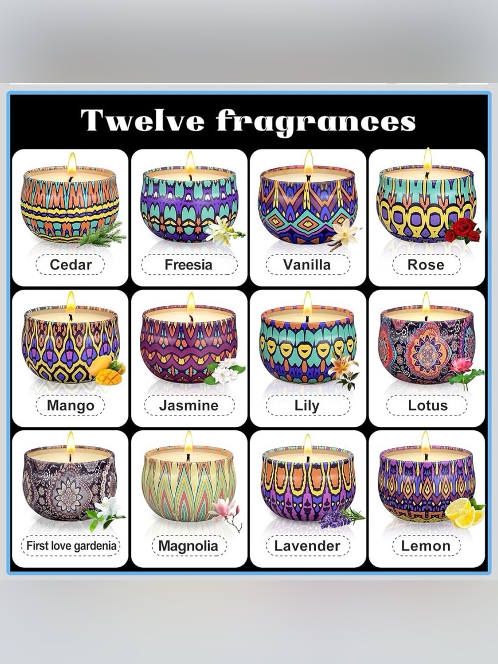 Bohemian Style Soy Mini Candles - Picture 1 of 4